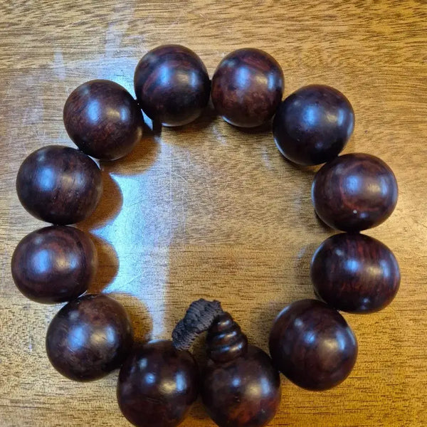 [BUNJANG] Genuine Sinking Zitan Wood Large Prayer Beads (12 Beads, 30mm) / 물에 가라앉는 진품 자단목 대형 염주