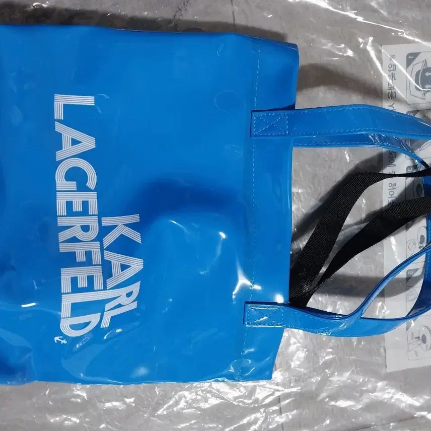 [BUNJANG] Karl Lagerfeld Beach Tote Bag Blue / 칼 라거펠트 비치 토트백 블루