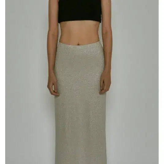 [BUNJANG] SIAWOR Long Skirt Silver / 시아워 롱스커트