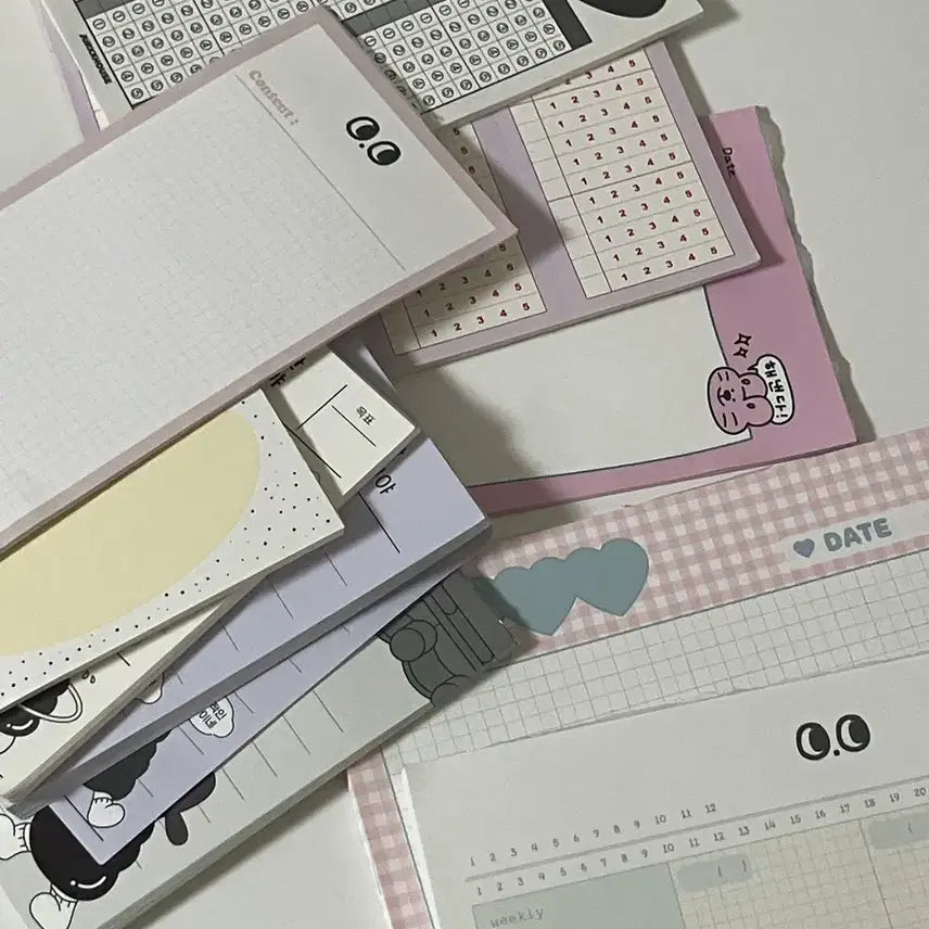 [BUNJANG] Bundle Set of Notepads and OMR Cards (Ddaenggeuli, Kimtokki Studio) / 떡메모지/메모패드/omr/주간계획 메모지 등 일괄판매 (땡글이, 김토끼)