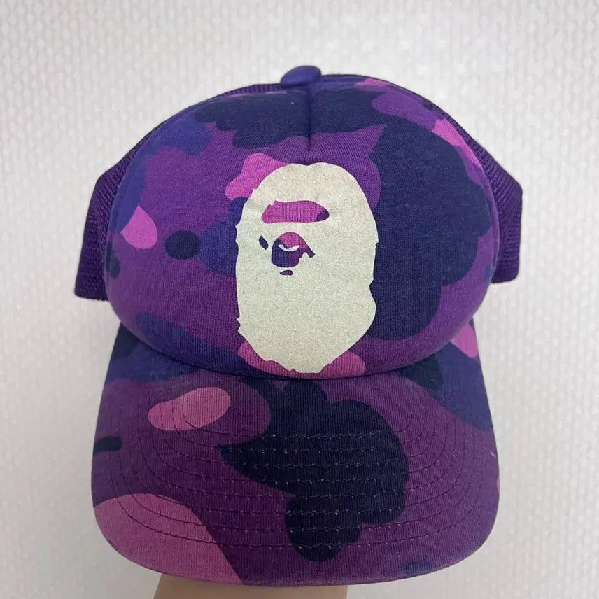 [BUNJANG] Bape 00s OG Big Ape Purple Mesh Trucker Hat / 00s OG 베이프 bape 빅 사루 에이프 퍼플 메쉬 트러커 햇