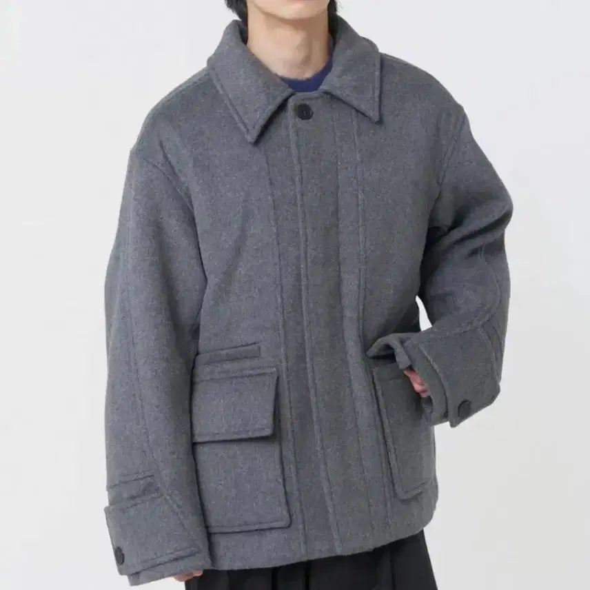 [BUNJANG] Miseki Seoul Men's Half Coat Gray / 3) 미세키서울 맨 하프 코트 그레이