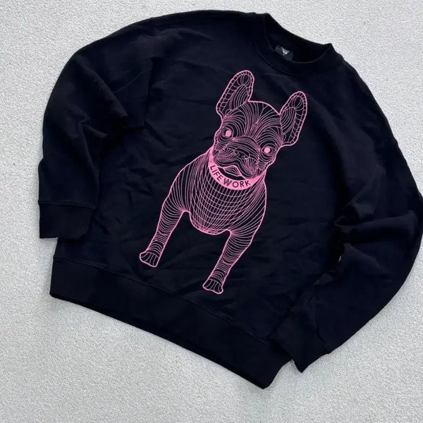 [BUNJANG] LifeWork French Bulldog Sweatshirt Black S / 라이프워크 맨투맨