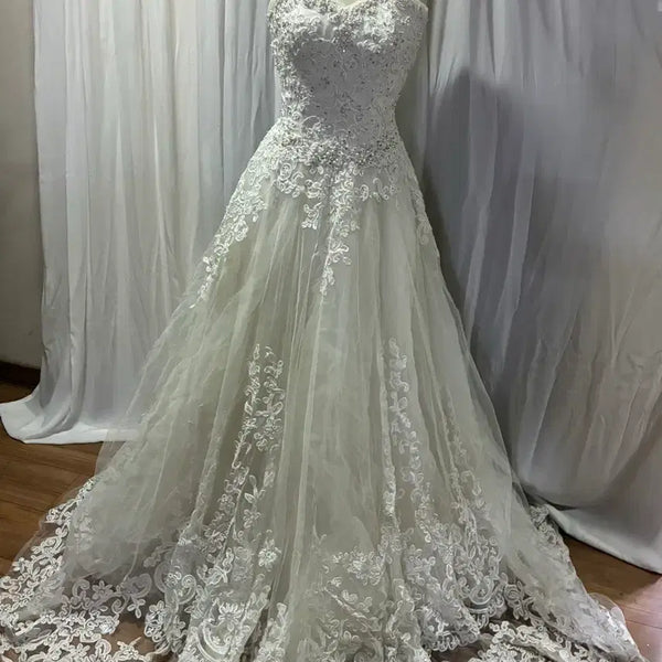 [BUNJANG] Beaded Lace Corset Wedding Dress / 탑 비즈 레이스 웨딩드레스