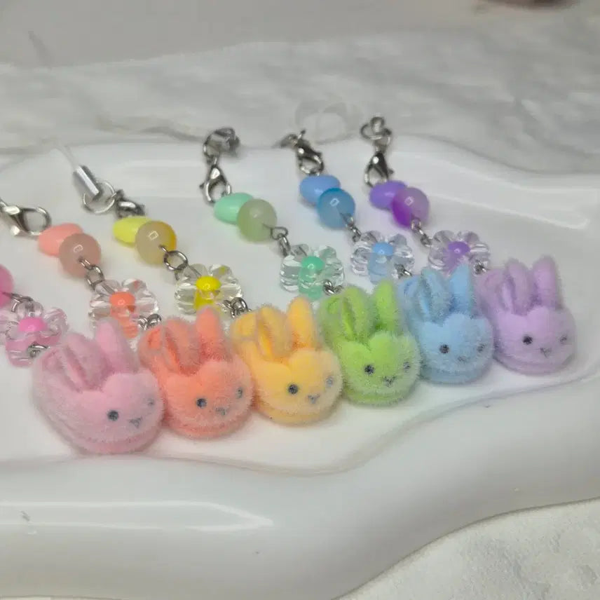 [BUNJANG] Beaded Rabbit Shoe Charm / 토끼신발키링 비즈키링