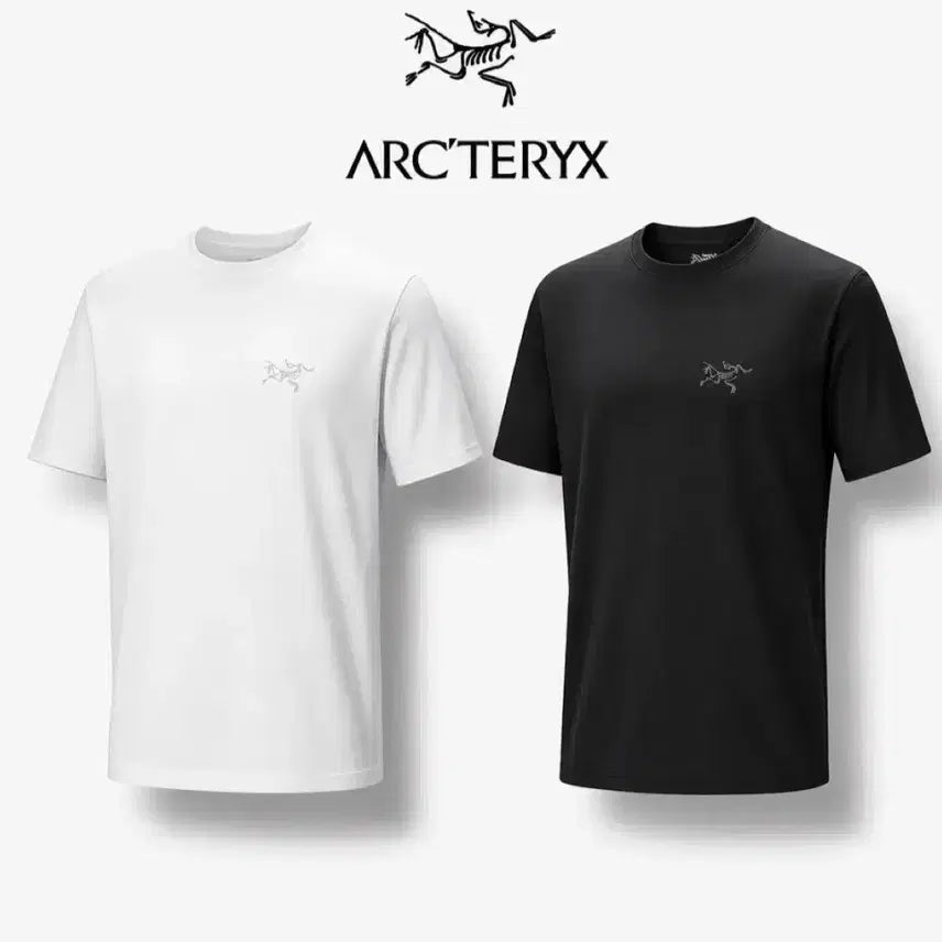 [BUNJANG] Arc'teryx Short Sleeve T-Shirt (Sealed) - Black/White / QR인증)아크테릭스 반팔 티셔츠 블랙 / 화이트 미개봉 새상품