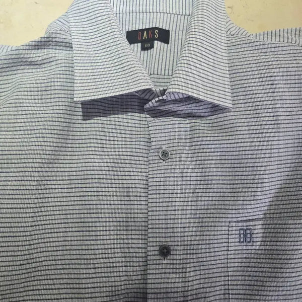 [BUNJANG] Daks Blue Check Short Sleeve Shirt 110 / 닥스 블루 체크 반팔 셔츠 110