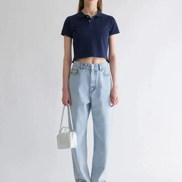 [BUNJANG] Grove Curved Baggy Jeans - Light Wash Denim / 그로브 연청 데님 청바지 - 커브드 배기진