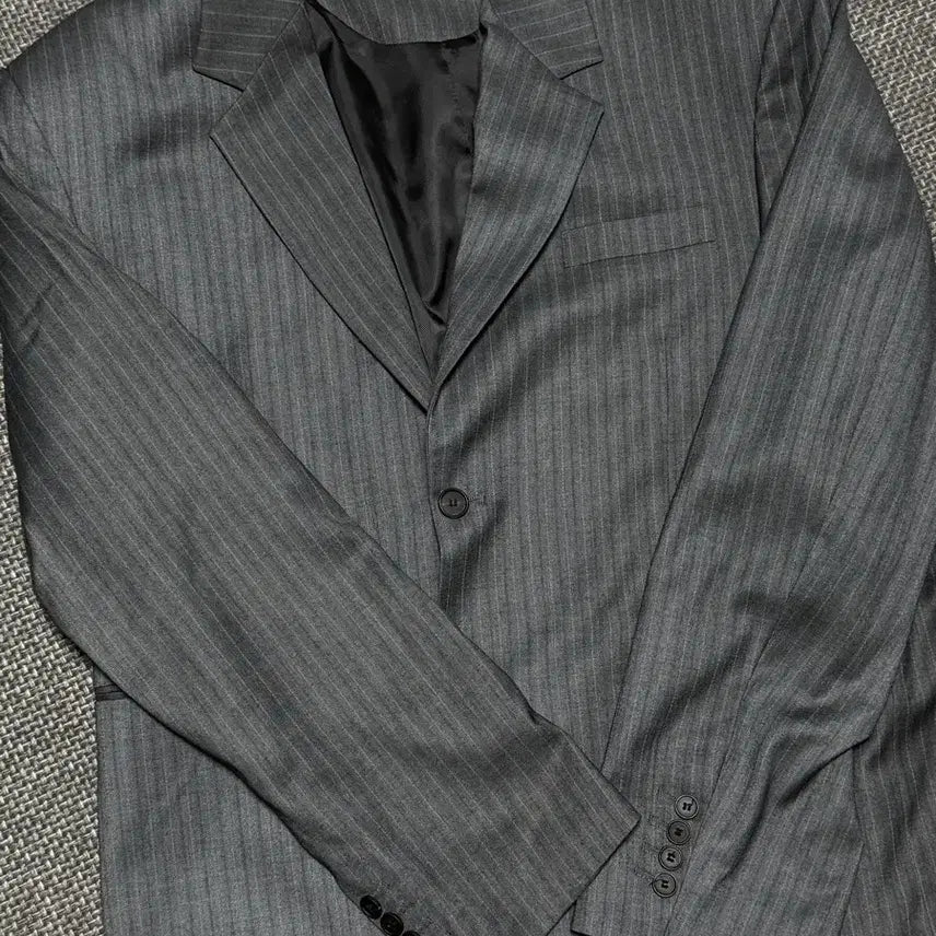 [BUNJANG] D.N.S.R. Single Stripe Blazer Charcoal L / dnsr(디앤써) 싱글 스트라이프 블레이저 차콜 L사이즈