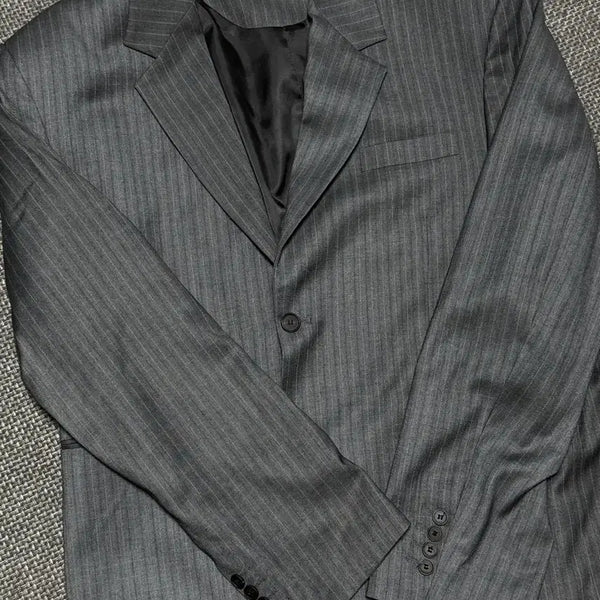 [BUNJANG] D.N.S.R. Single Stripe Blazer Charcoal L / dnsr(디앤써) 싱글 스트라이프 블레이저 차콜 L사이즈