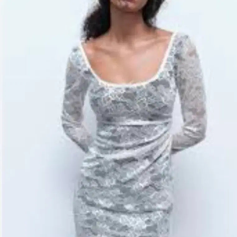 [BUNJANG] ZARA White Lace Sheer Mini Dress XS / 자라 zara화이트 레이스 시스루 미니 섹시 원피스 XS  44 마른55