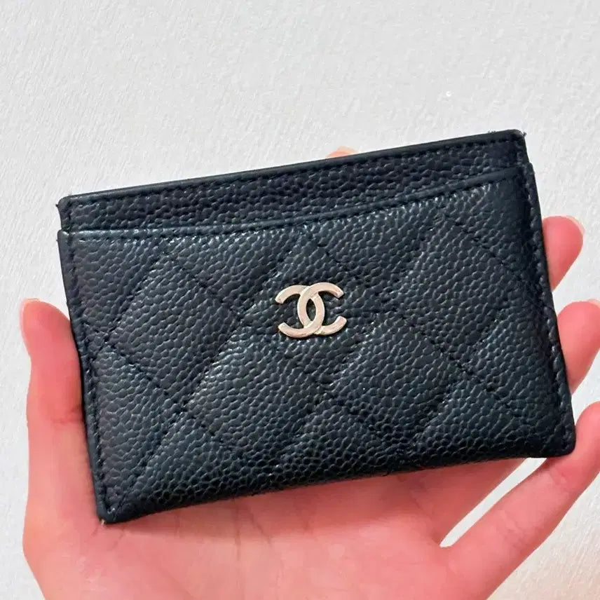 [BUNJANG] Chanel Classic Caviar Card Holder Black Silver Hardware / (백화점구입)샤넬 클래식 캐비어 카드홀더 은장 블랙