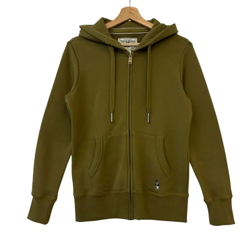 [BUNJANG] Teenie Weenie Logo Hoodie Zip-Up Olive Khaki S / 티니위니 로고 후드집업 올리브카키 S 정품