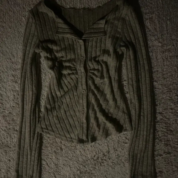 [BUNJANG] Ribbed Crop Cardigan / 골지 크롭 가디건
