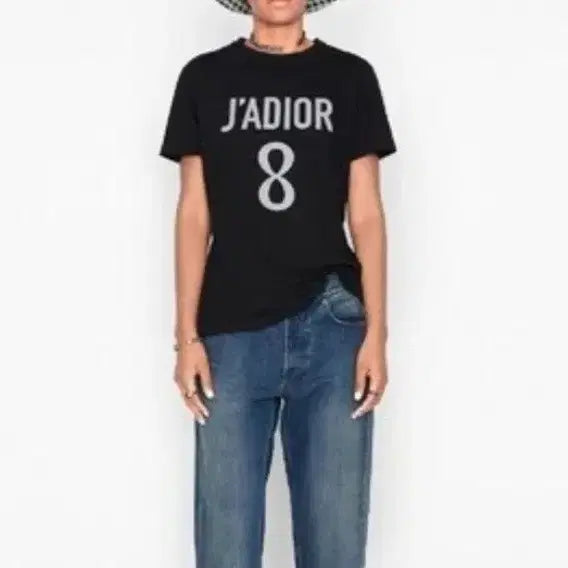[BUNJANG] Dior J'Adior 8 Women's Short Sleeve T-Shirt Black / J'ADIOR 8 여성 반팔 티셔츠 블랙