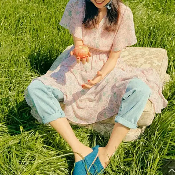[BUNJANG] Thursday Island Women's Smocking Waist Dress / 써스데이아일랜드 여성 스모킹 웨이스트 원피스 (T214MOP263W)