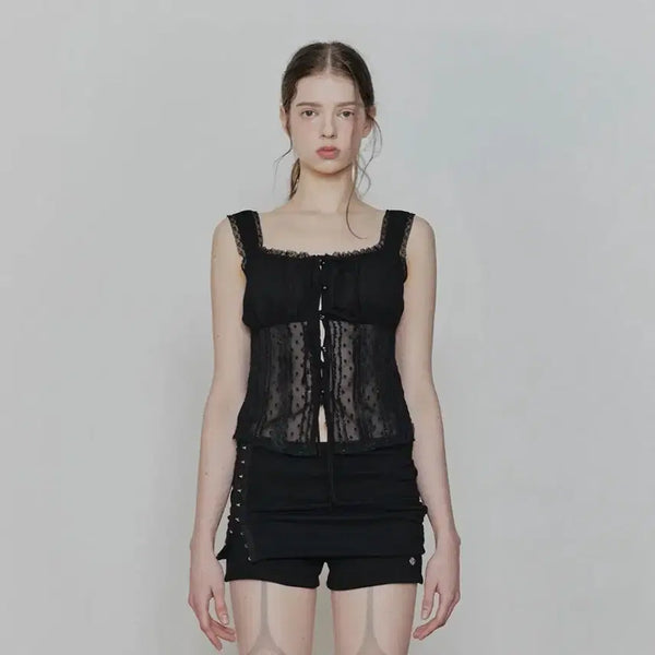 [BUNJANG] PEOOPLE Purity Lace Top Black / 페오플 퓨리티레이스탑 블랙