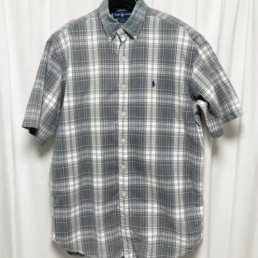 [BUNJANG] Polo Ralph Lauren Tartan Check Grey Short Sleeve Shirt XXL / no.202 폴로 랄프로렌 타탄체크 그레이반팔셔츠xxl