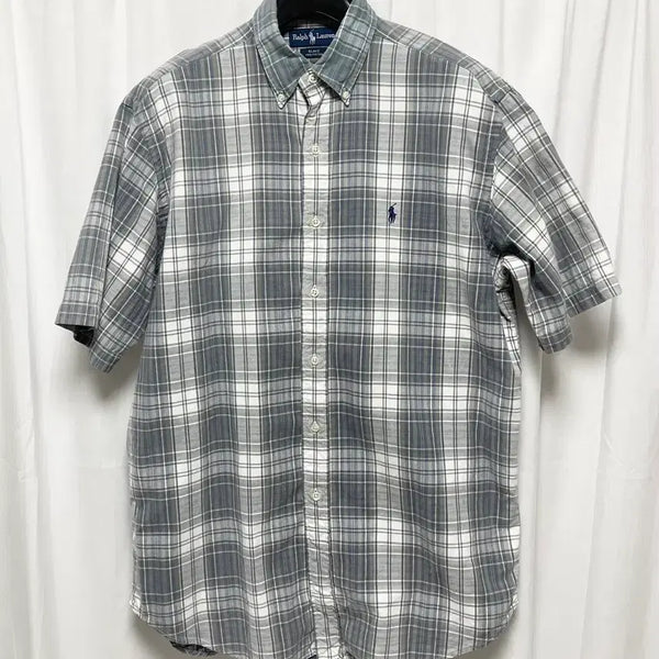 [BUNJANG] Polo Ralph Lauren Tartan Check Grey Short Sleeve Shirt XXL / no.202 폴로 랄프로렌 타탄체크 그레이반팔셔츠xxl