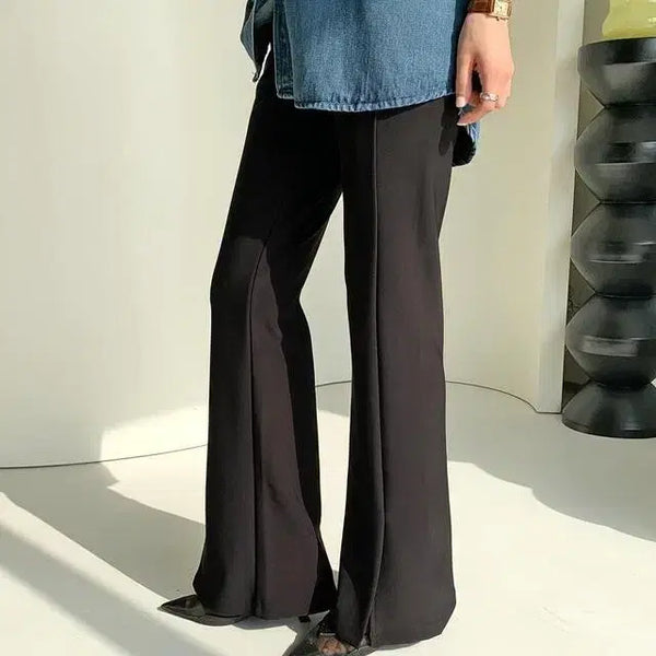 [BUNJANG] LeCormang "Chaltteok" Bootcut Pants (Black, L/Long) / 르꼬르망 찰떡부츠컷팬츠 트임 블랙 새제품 (L/롱)