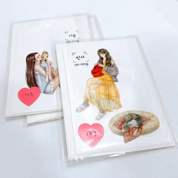 [BUNJANG] Random Design Stickers (Set of 17) / 온닝이 인스 17장 랜덤