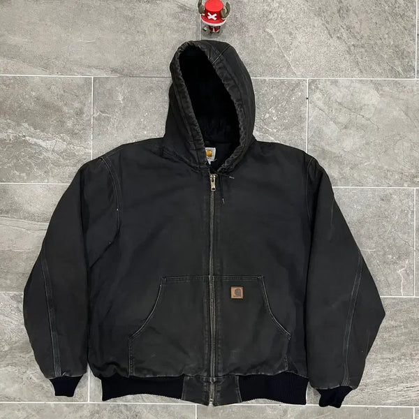 [BUNJANG] Carhartt J130 BLK Sandstone Duck Active Jacket (XL) / (XL) 칼하트 덕 액티브 후드자켓 J130 BLK 블랙