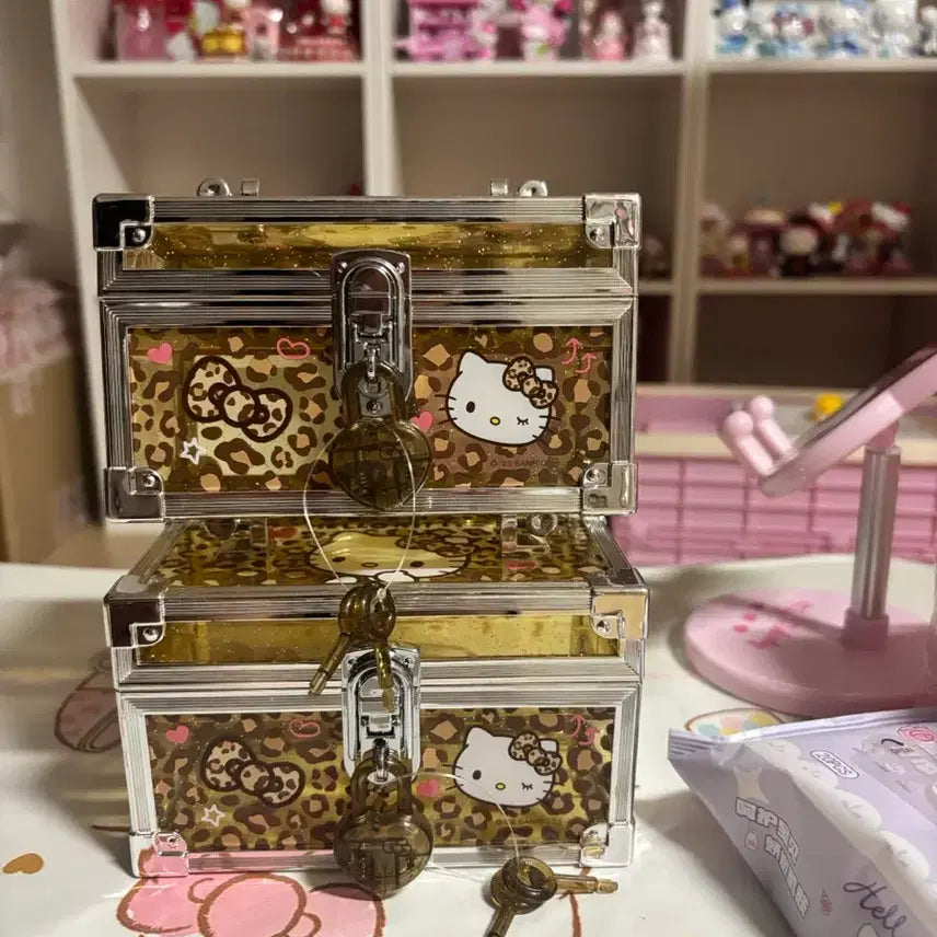 [BUNJANG] Hello Kitty Leopard Bunny Vanity Case / 헬로키티 호피 버니티 보관함