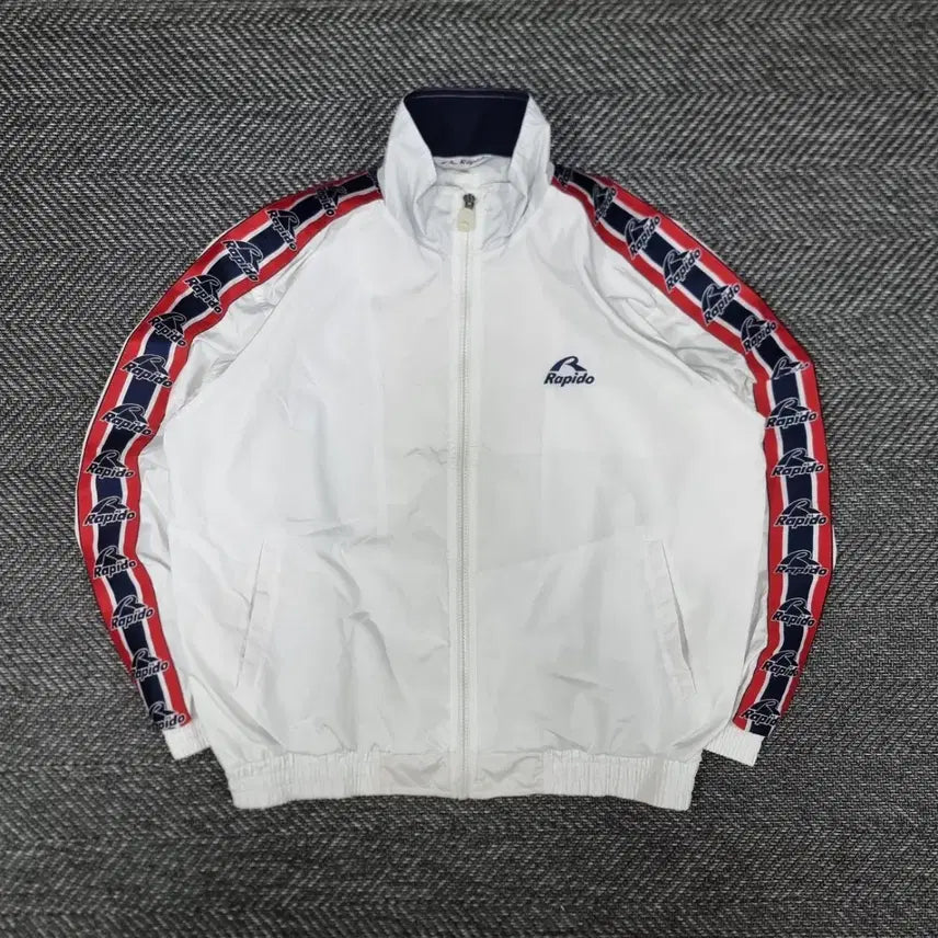 [BUNJANG] Rapido 90's Old School Sideline Windbreaker White / 라피도 90's 올드스쿨 사이드라인 바람막이 화이트