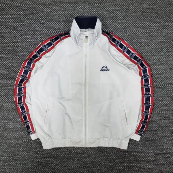[BUNJANG] Rapido 90's Old School Sideline Windbreaker White / 라피도 90's 올드스쿨 사이드라인 바람막이 화이트