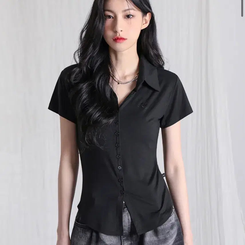 [BUNJANG] Urban Dress Black Short Sleeve Shirt / 어반드레스 셔츠