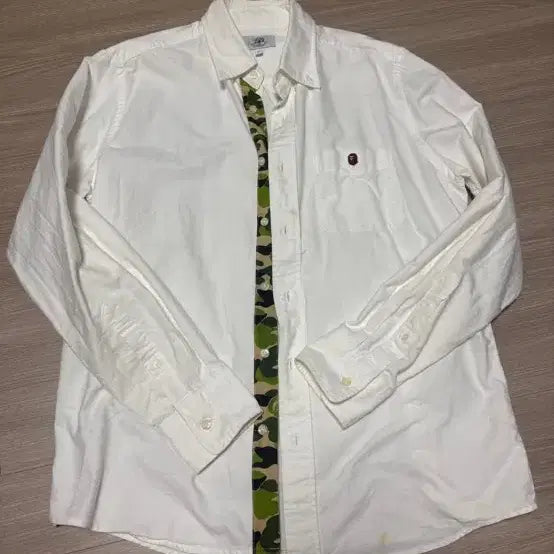 [BUNJANG] A Bathing Ape Camo Color-Block Oxford Shirt / 베이프 카모 배색 옥스포드 셔츠