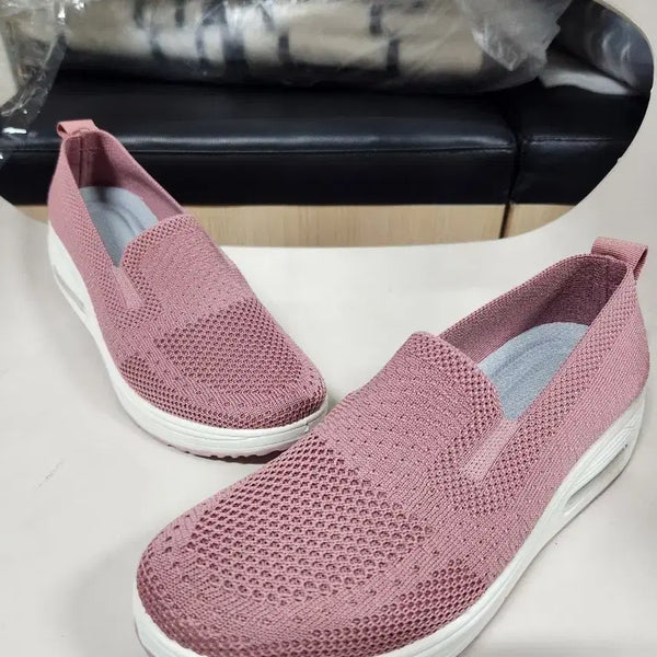 [BUNJANG] Women's Air Cushion Knit Banding Slip-on Shoes (Skin Pink) / 여성 에어쿠션창 니트밴딩 봄가을 슬립온 스킨핑크 미착용새상품