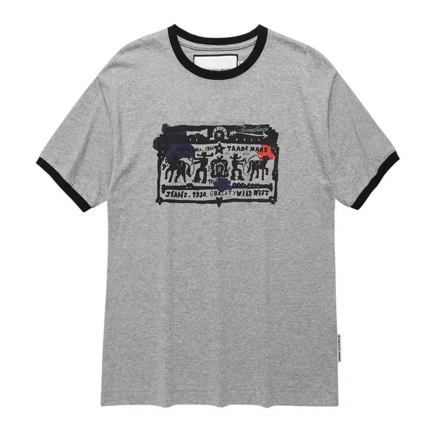 [BUNJANG] The Vinyl House Cowboy Ringer Tee Grey / 더 바이닐 하우스 카우보이 링거티