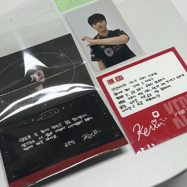 [BUNJANG] T1 Keria Debut 5th Anniversary Fan Gift Letter Postcard & Homgroud Contract Renewal Card / T1 티원 케리아 데뷔 5주년 역조공 손편지 엽서, 홈그 재계약 카드