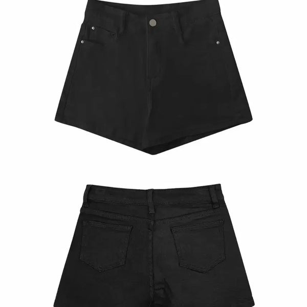 [BUNJANG] Modi Mood High-Waist Short Pants - Black M / 모디무드 하이웨스트 숏 팬츠 - 블랙 M