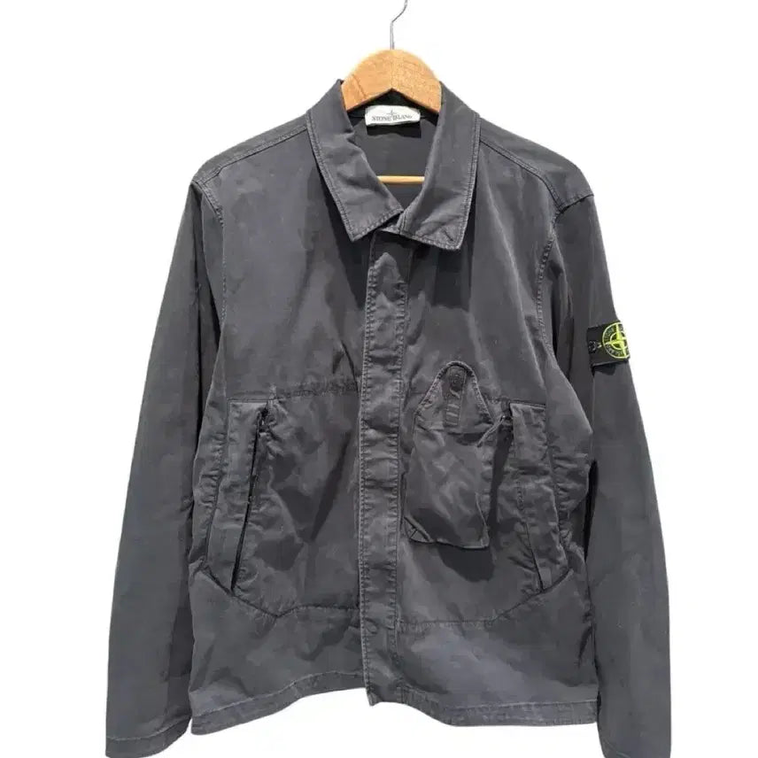 [BUNJANG] Stone Island Oversized Shirt Black Jacket L / L / 스톤아일랜드 오버 셔츠 블랙 자켓