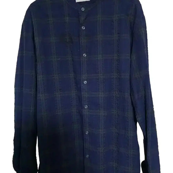 [BUNJANG] Custom Mellow Henry Neck Seersucker Shirt / 커스텀멜로우 헨리넥 시어서커 셔츠 (100)