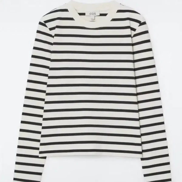 [BUNJANG] COS Striped Organic Cotton Regular Fit Long Sleeve Shirt / COS 코스 스트라이프 오가닉 코튼 레귤러핏 긴팔
