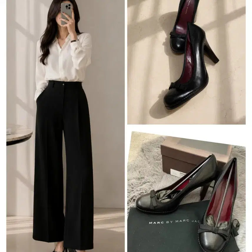 [BUNJANG] Marc by Marc Jacobs Black Leather Ribbon Pumps Heel / (정품/새상품) MARC BY MARC JACOBS 리본 펌프스 힐
