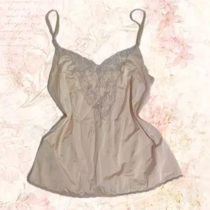 [BUNJANG] Fairy Sleep Lace Camisole Vintage / 페어리 슬립 레이스 나시 슬리브리스 일본 빈티지