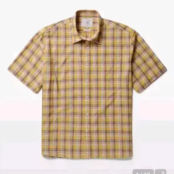 [BUNJANG] Henry Cotton Madras Check Short Sleeve Shirt 105 / 헨리코튼 마드라스 체크 반팔 셔츠 105