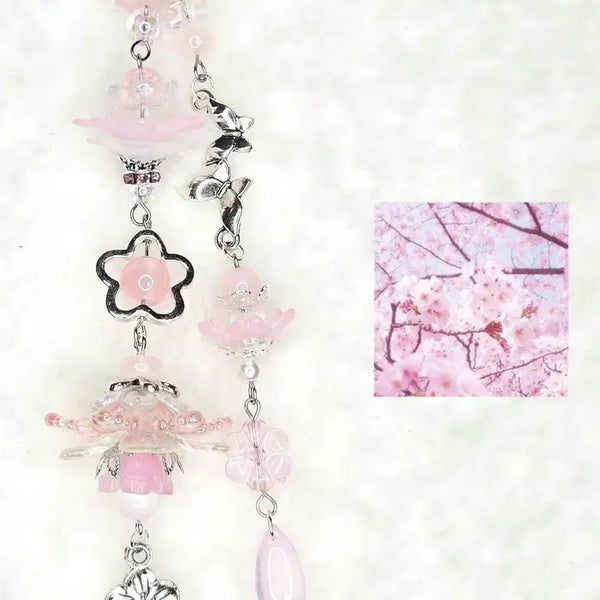 [BUNJANG] Cherry Blossom Theme Bead Keychain / 벚꽃 테마 비즈 키링