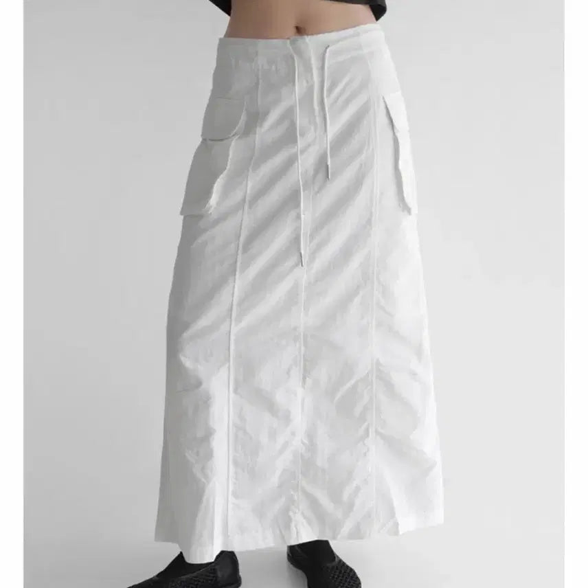 [BUNJANG] Nylon Cargo Long Skirt / 나일론 카고 롱스커트