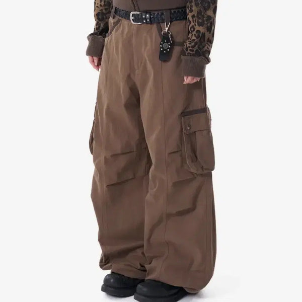 [BUNJANG] Arkam Contrast Knee Pintuck Cargo Pants / 아캄 카고 바지 Knee Pin-tuck Contrast Cargo