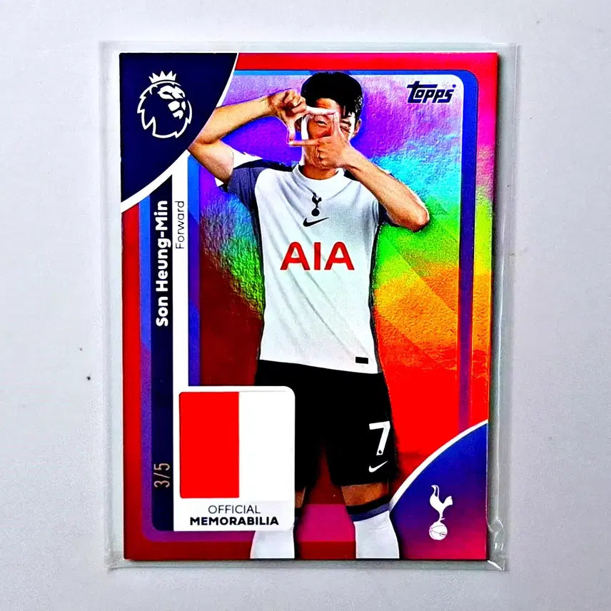 [BUNJANG] Son Heung-min 25-26 Topps PL Red Foil Match-Worn Jersey Patch Card /5 / 손흥민 /5 실착 유니폼 패치 레드 25-26 탑스 PL 저지카드