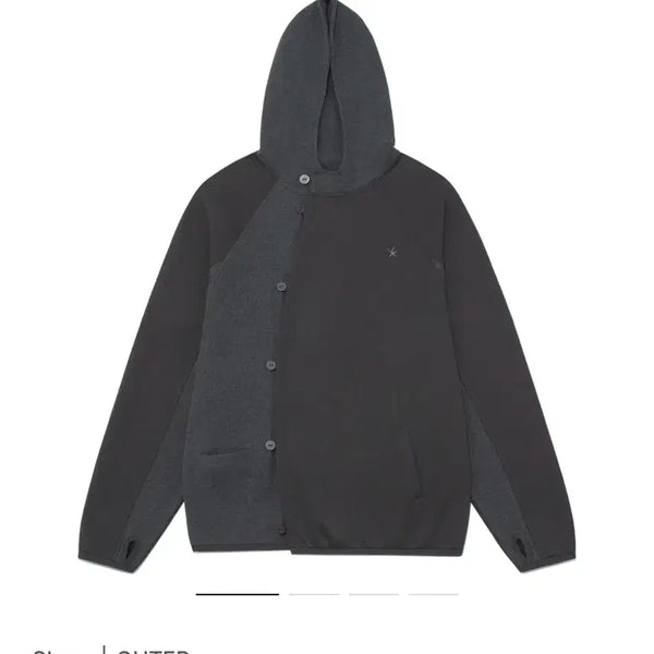 [BUNJANG] The Cordest Moment Curved Button Waffle Jacket Charcoal / 더콜디스트모먼트 커브드 버튼 와플 자켓