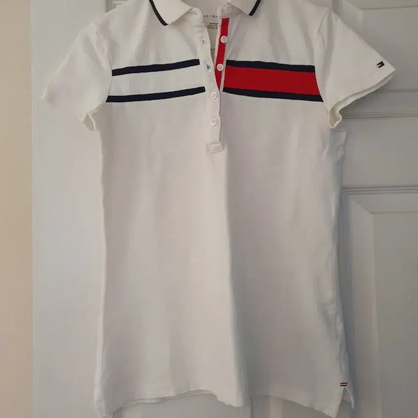[BUNJANG] Tommy Hilfiger Women's White Polo Shirt XS / 타미힐피거 화이트 반팔 카라티 여성 XS