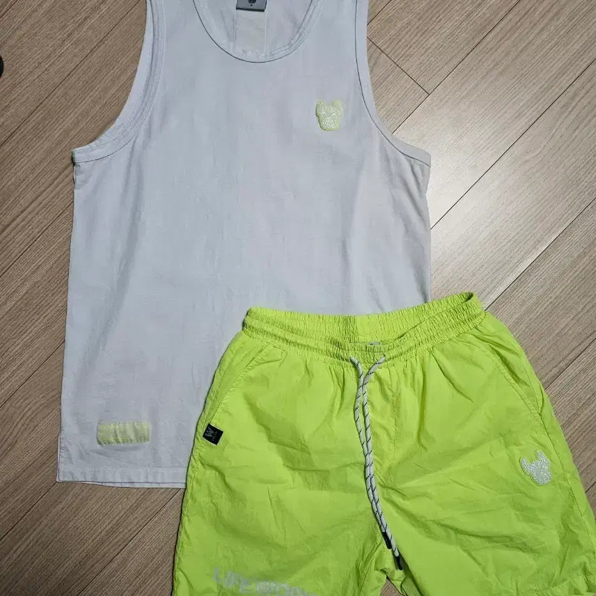 [BUNJANG] LifeWork Neon Sleeveless Shorts Set M / 라이프워크 형광 나시 반바지 세트 M