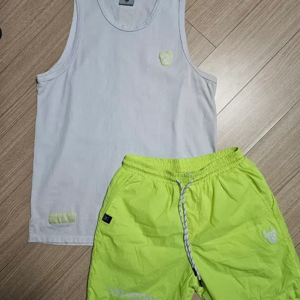 [BUNJANG] LifeWork Neon Sleeveless Shorts Set M / 라이프워크 형광 나시 반바지 세트 M