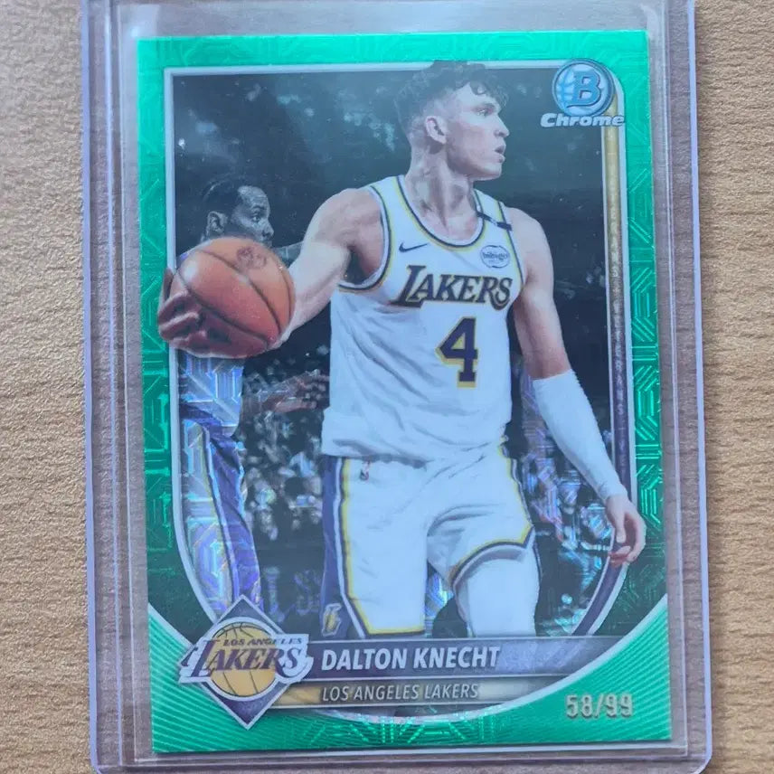 [BUNJANG] 2025-26 Topps Bowman Chrome Dalton Knecht Green Mojo #58/99 Limited Edition Card / 2025-26 탑스 바우만크롬 LA레이커스 달튼 그넥트 99한정 그린모조